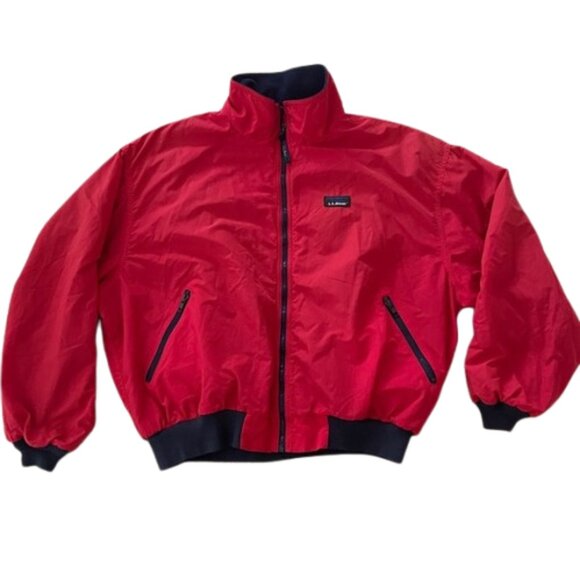 Vintage LL Bean Three Season Jacket Bomber Red Blue Made in USA XXL - Picture 2 of 11